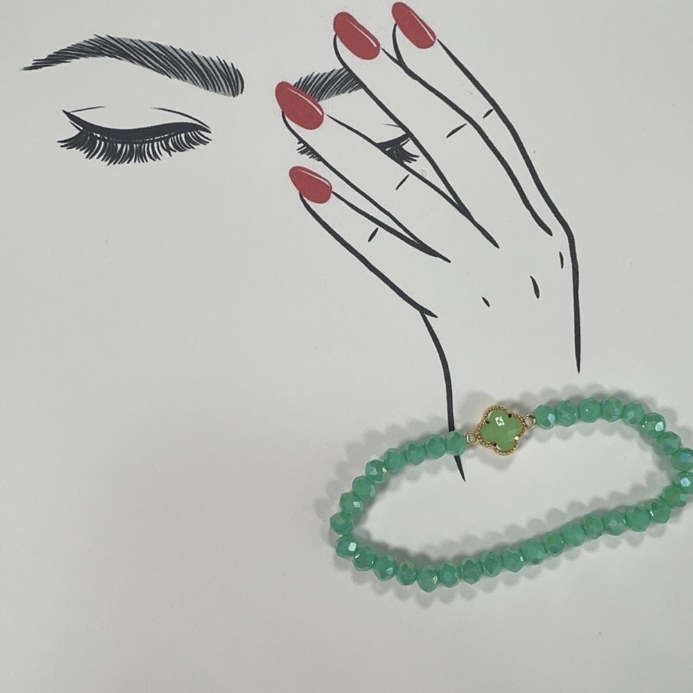 Clover Bead Bracelet (Jade)
